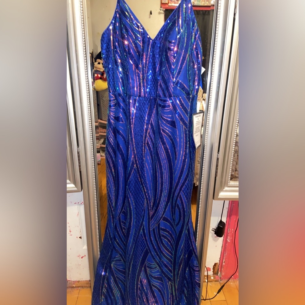 Prom blue rainbow dress with tags